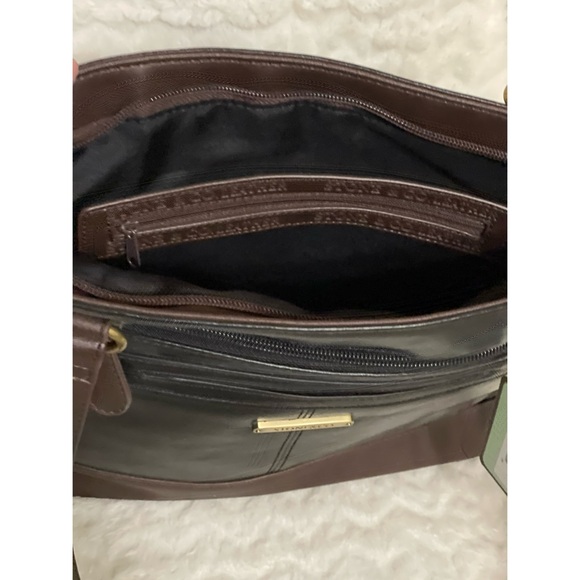 NEW Stone & Co Black Brown Megan Leather Colorblock Shoulder Bag $139 - Picture 6 of 8